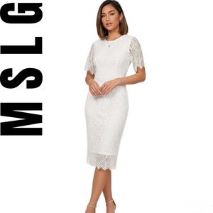 🤍 MSLG White Lace Bodycon Dress | Size Small | NWT 🤍